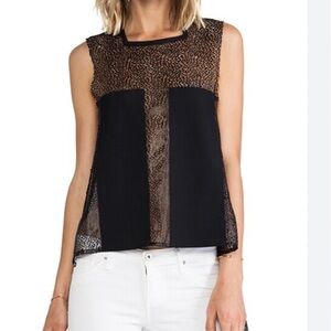 SUBOO Lace Shell in Black High Low Tank Top
